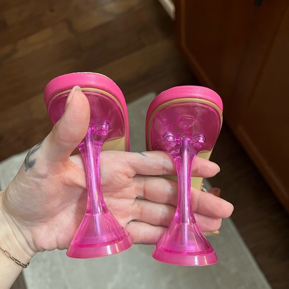 Lulus Pink Rhinestone Pointed Toe Heels - Picture 5 of 5